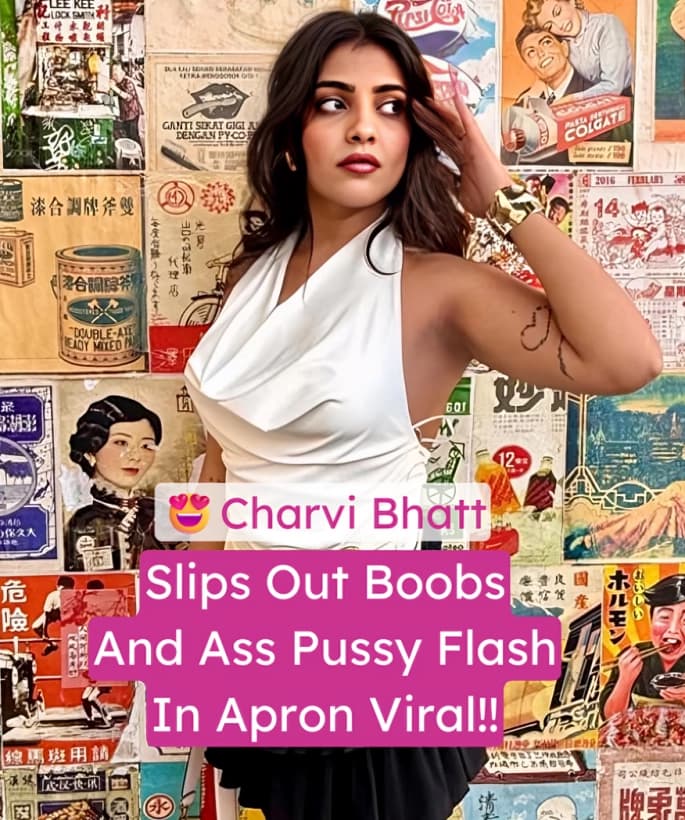 Onlyfans Model Charvi Bhatt Goes Viral Slips Out Boobs And Ass While Baking In Apron Flashes Her Pussy